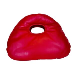 A.W.A.K.E. MODE Small Lucy Faux Leather Padded Top Handle Bag‎ Red